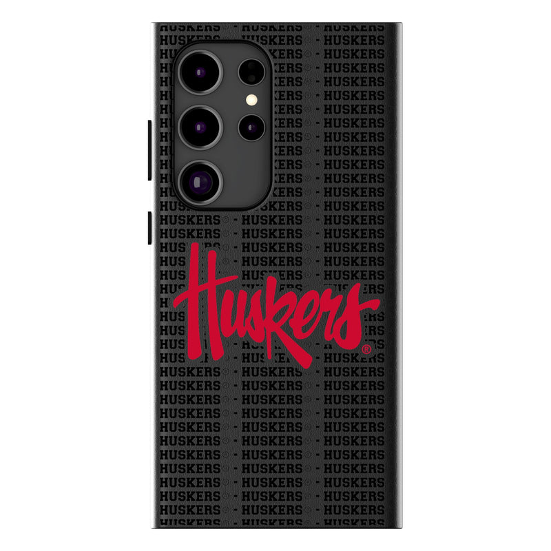 University of Nebraska Huskers Text Backdrop Galaxy MagSafe Compatible Phone Case