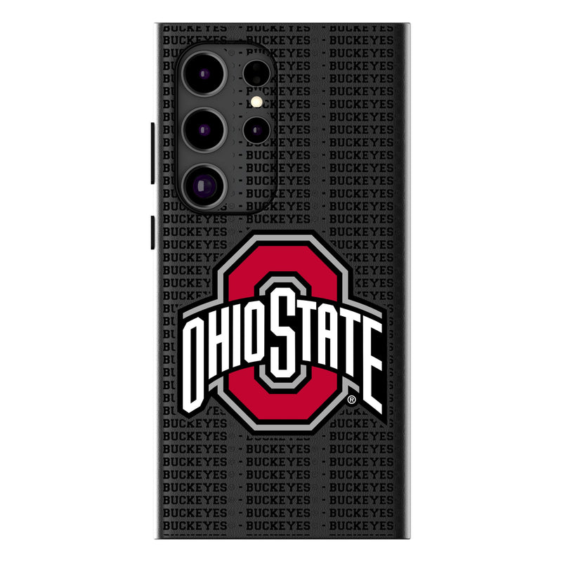 Ohio State University Buckeyes Text Backdrop Galaxy MagSafe Compatible Phone Case for Samsung Galaxy