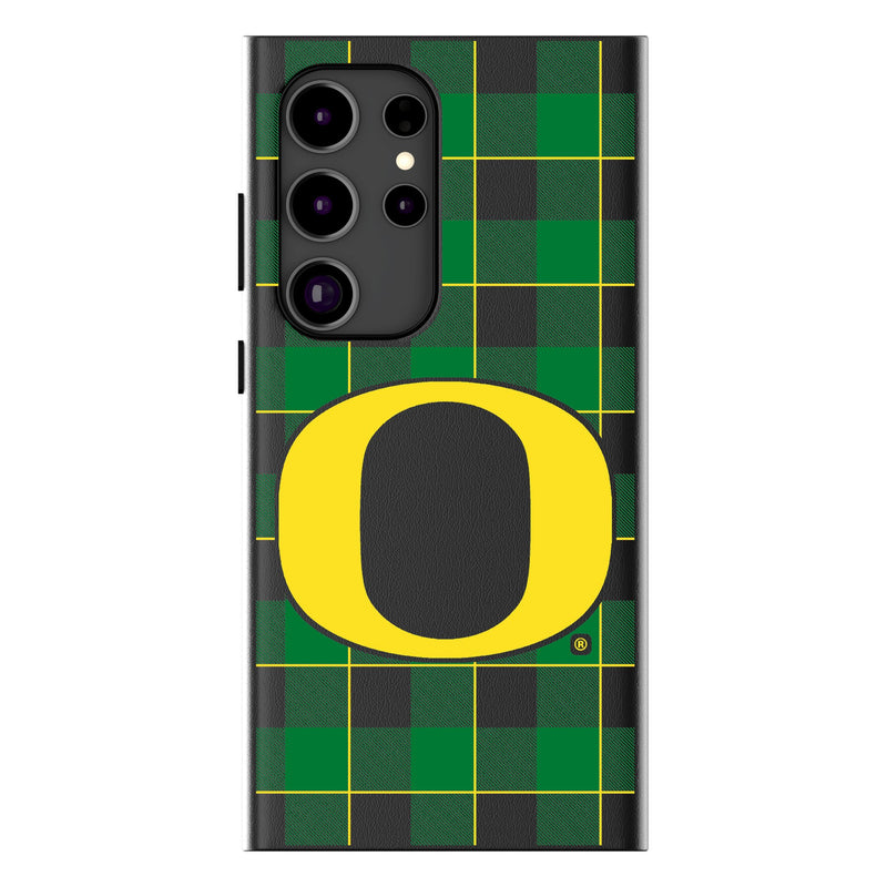 University of Oregon Ducks Plaid Galaxy MagSafe Compatible Phone Case