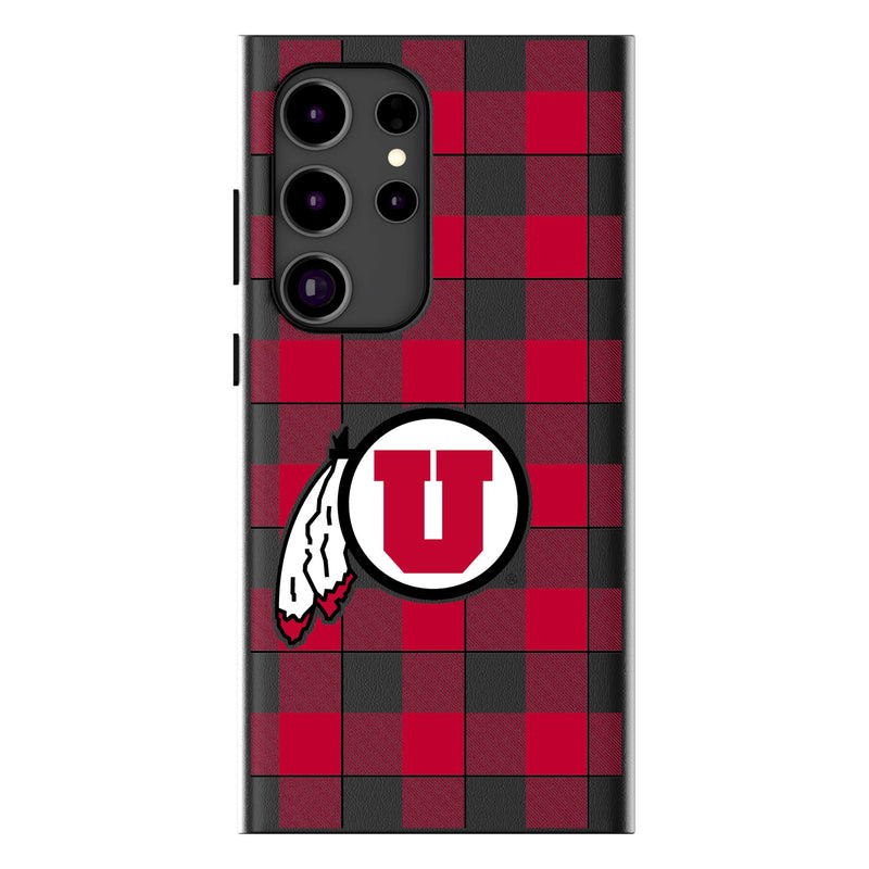 University of Utah Utes Plaid Galaxy MagSafe Compatible Phone Case