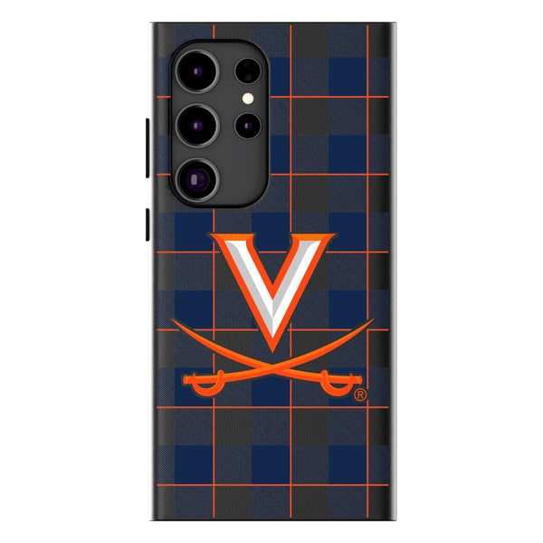 University of Virginia Cavaliers Plaid Galaxy MagSafe Compatible Phone Case