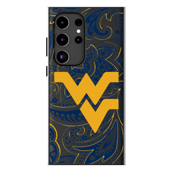 West Virginia University Mountaineers Paisley Galaxy MagSafe Compatible Phone Case