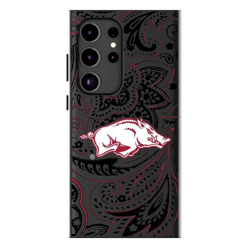 University of Arkansas Fayetteville Razorbacks Paisley Galaxy MagSafe Compatible Phone Case