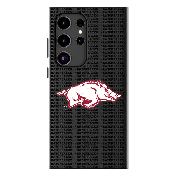 University of Arkansas Fayetteville Razorbacks Text Backdrop Galaxy MagSafe Compatible Phone Case