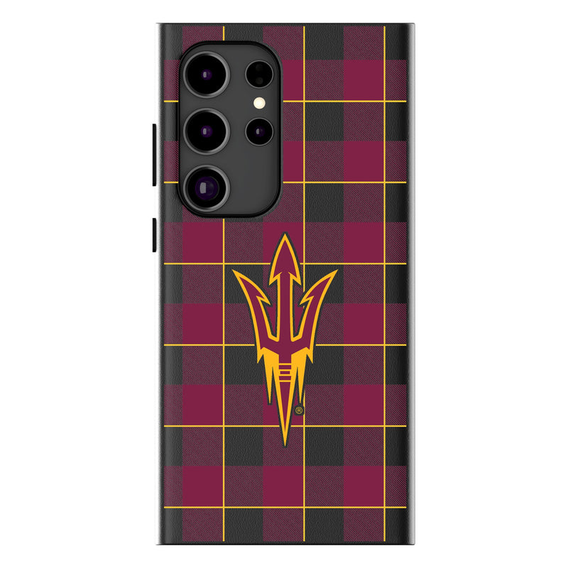 Arizona State University Sun Devils Plaid Galaxy MagSafe Compatible Phone Case