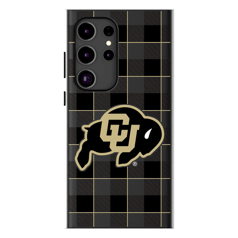 University of Colorado Buffaloes Plaid Galaxy MagSafe Compatible Phone Case