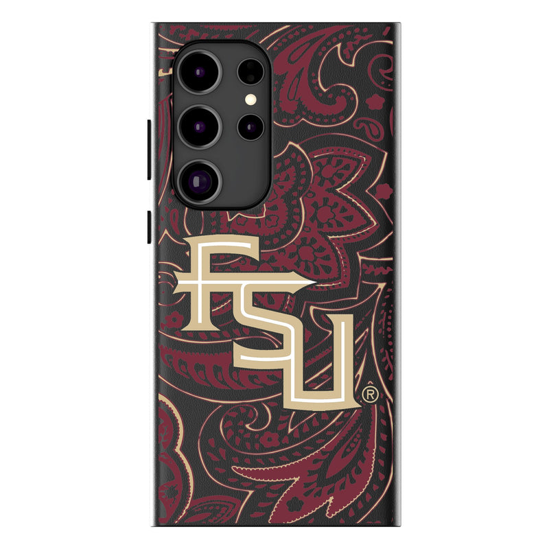 Florida State University Seminoles Athletic Wordmark Paisley Galaxy MagSafe Compatible Phone Case