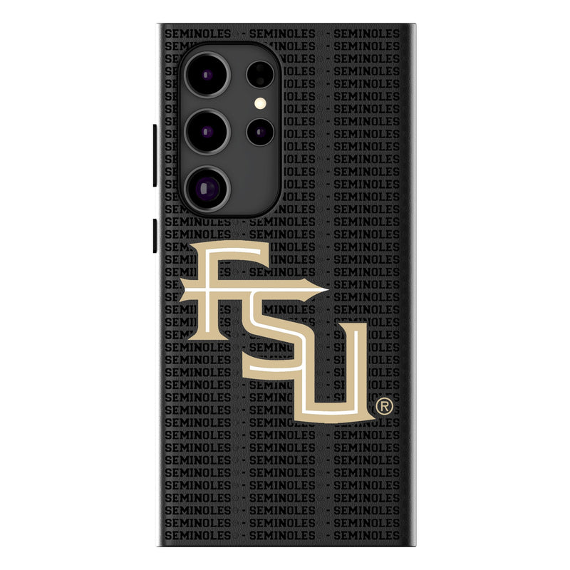 Florida State University Seminoles Athletic Wordmark Text Backdrop Galaxy MagSafe Compatible Phone Case