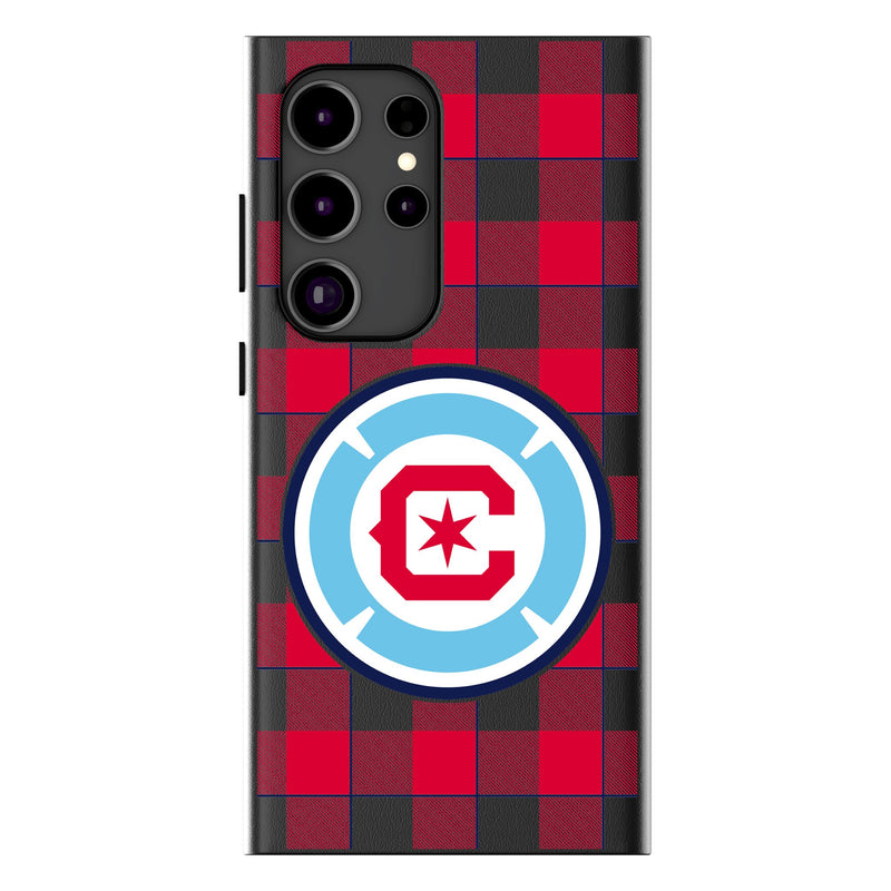 Chicago Fire  Plaid Galaxy MagSafe Compatible Phone Case