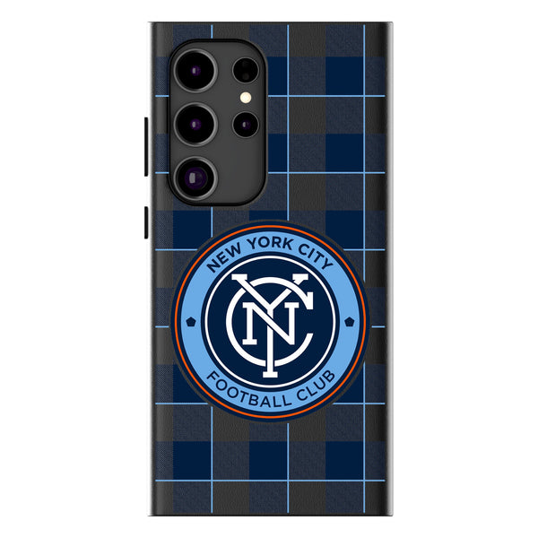 New York City FC  Plaid Galaxy MagSafe Compatible Phone Case