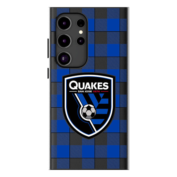 San Jose Earthquakes   Plaid Galaxy MagSafe Compatible Phone Case