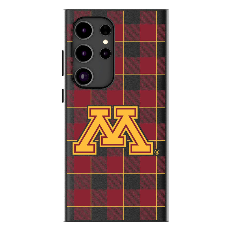 University of Minnesota Golden Gophers Plaid Galaxy MagSafe Compatible Phone Case