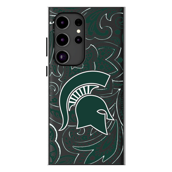 Michigan State University Spartans Paisley Galaxy MagSafe Compatible Phone Case