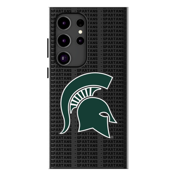 Michigan State University Spartans Text Backdrop Galaxy MagSafe Compatible Phone Case