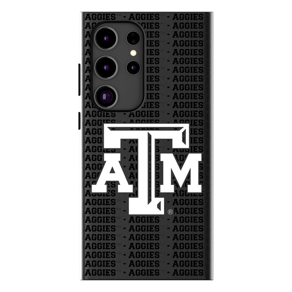 Texas A&M University Aggies Text Backdrop Galaxy MagSafe Compatible Phone Case