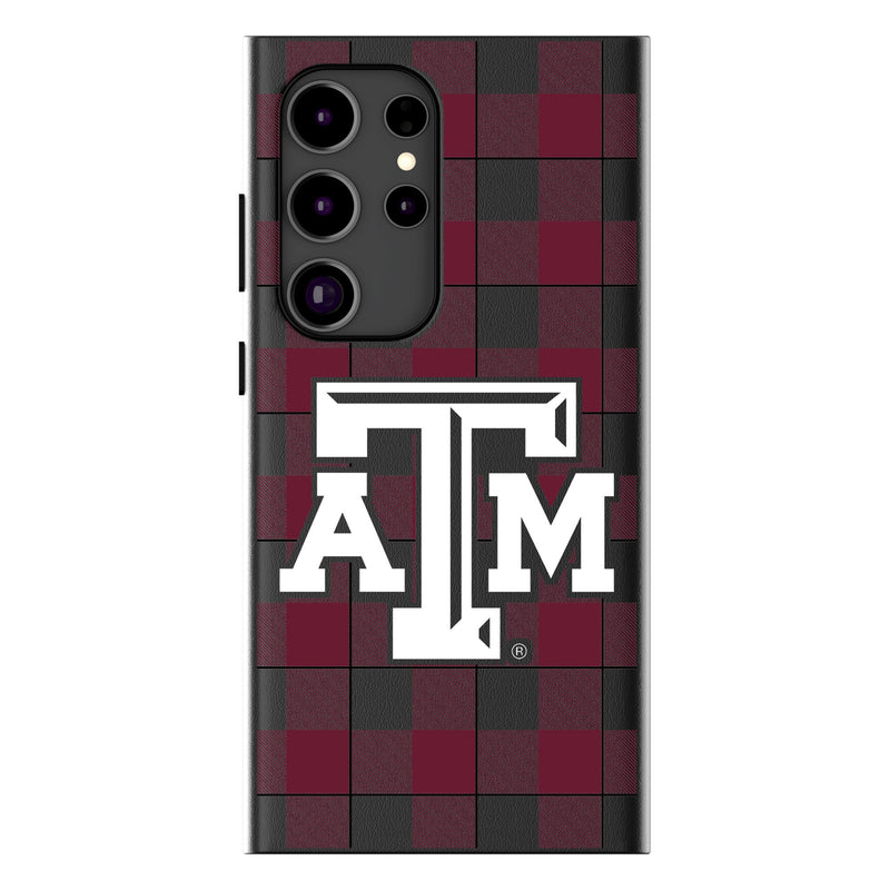 Texas A&M University Aggies Plaid Galaxy MagSafe Compatible Phone Case