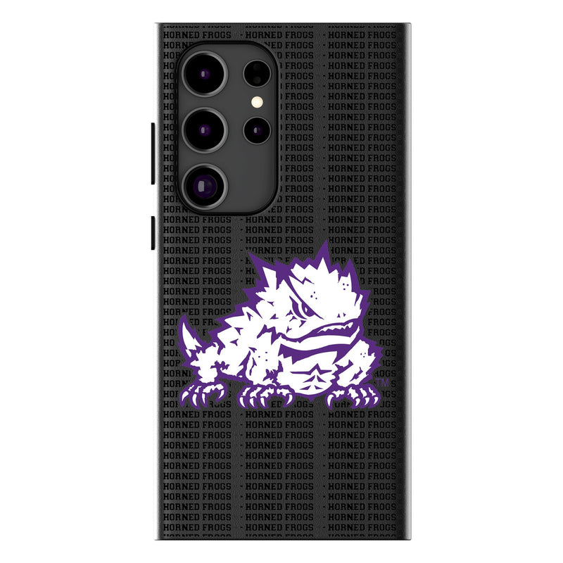 Texas Christian Horned Frogs Text Backdrop Galaxy MagSafe Compatible Phone Case