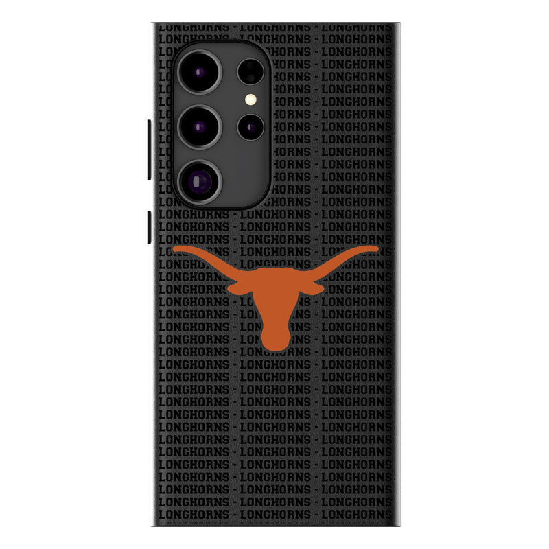 University of Texas Longhorns Text Backdrop Galaxy MagSafe Compatible Phone Case