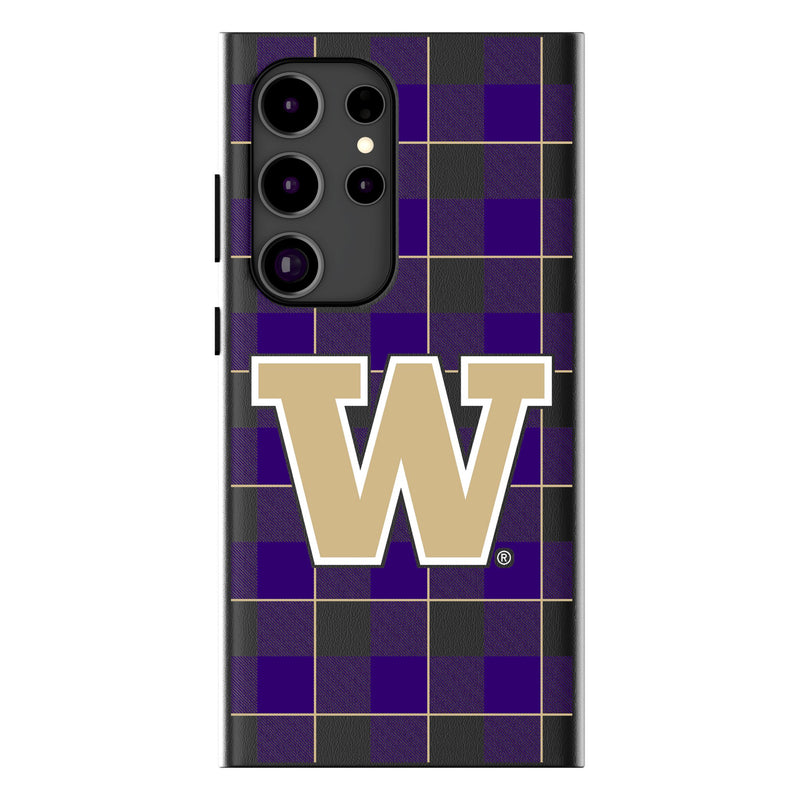 University of Washington Huskies Plaid Galaxy MagSafe Compatible Phone Case