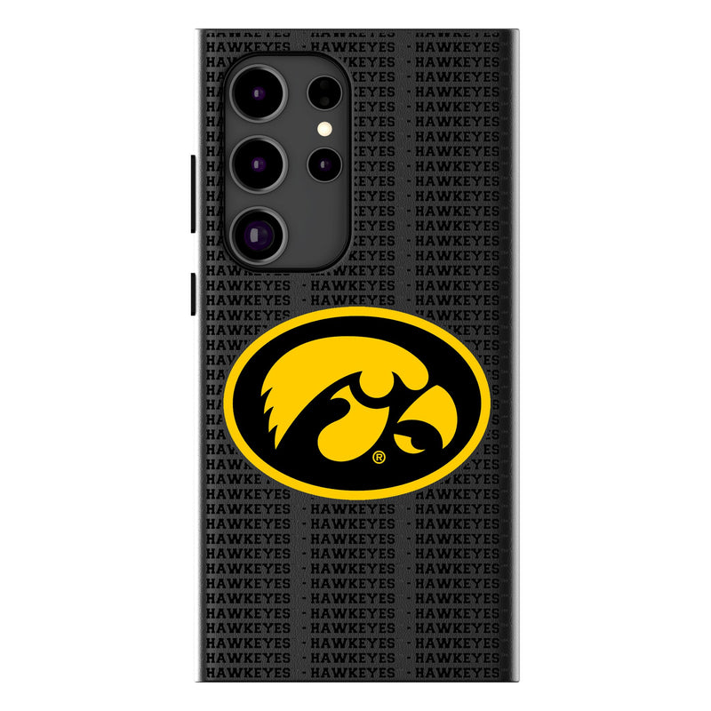 University of Iowa Hawkeyes Text Backdrop Galaxy MagSafe Compatible Phone Case