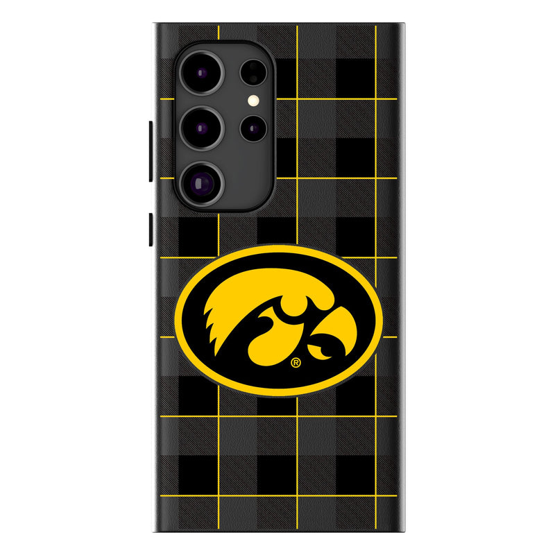 University of Iowa Hawkeyes Plaid Galaxy MagSafe Compatible Phone Case