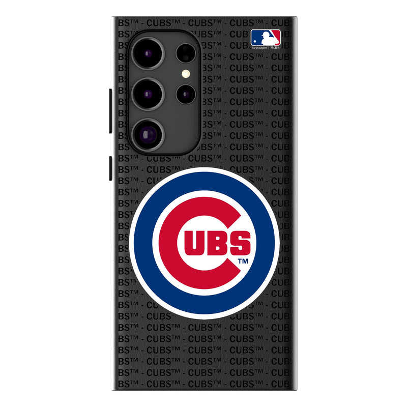 Chicago Cubs Text Backdrop Galaxy MagSafe Compatible Phone Case