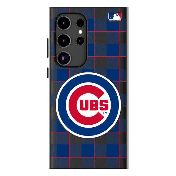 Chicago Cubs Plaid Galaxy MagSafe Compatible Phone Case