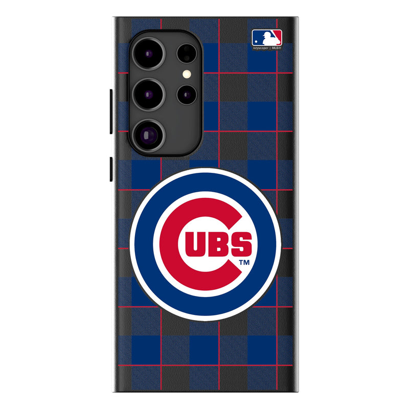 Chicago Cubs Plaid Galaxy MagSafe Compatible Phone Case