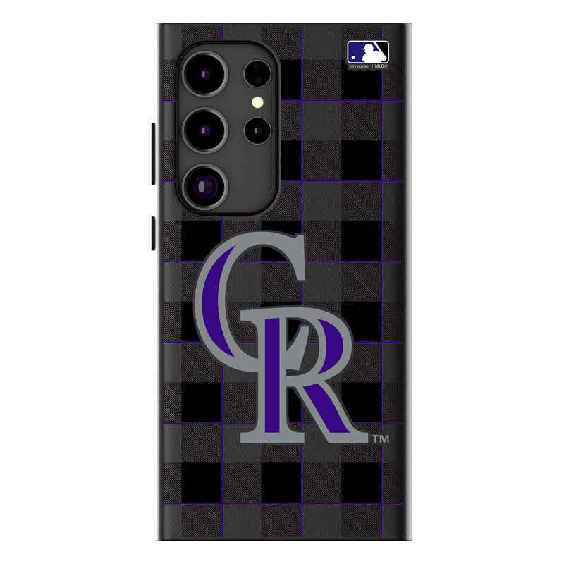 Colorado Rockies Plaid Galaxy MagSafe Compatible Phone Case