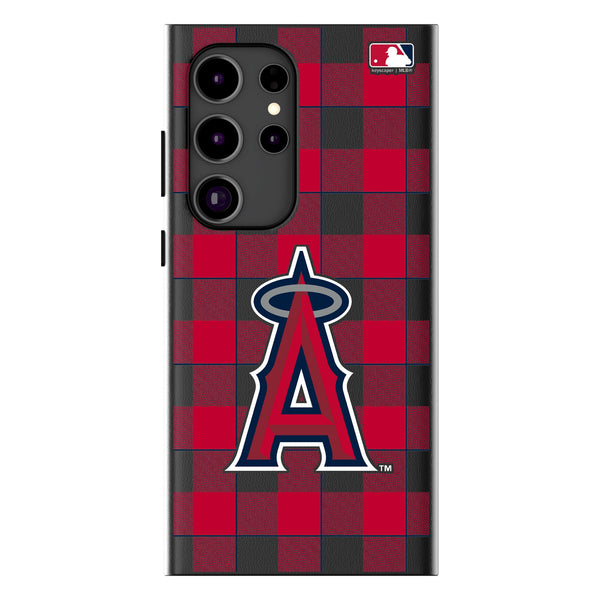 Los Angeles Angels Plaid Galaxy MagSafe Compatible Phone Case for Samsung Galaxy