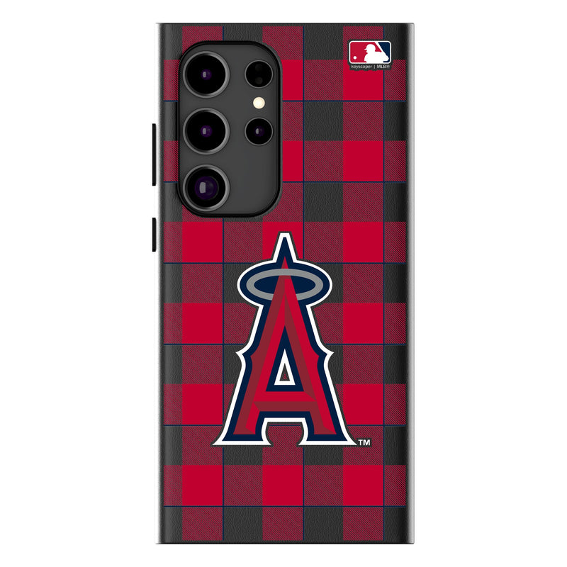 Los Angeles Angels Plaid Galaxy MagSafe Compatible Phone Case for Samsung Galaxy