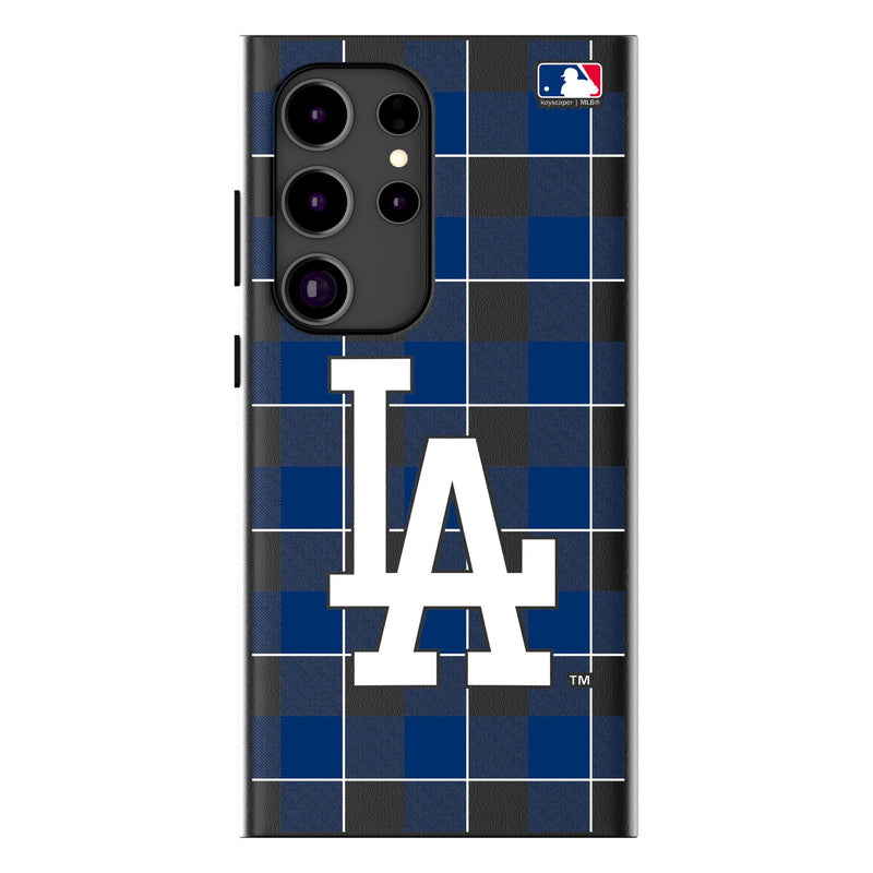 LA Dodgers Plaid Galaxy MagSafe Compatible Phone Case