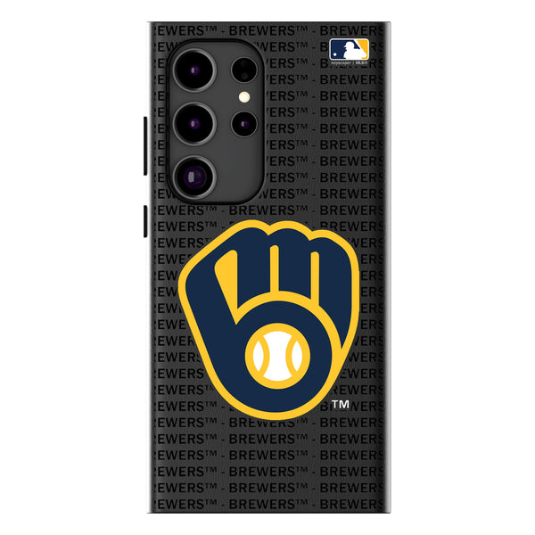 Milwaukee Brewers Text Backdrop Galaxy MagSafe Compatible Phone Case