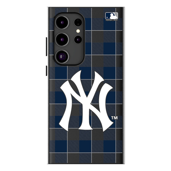 New York Yankees Plaid Galaxy MagSafe Compatible Phone Case