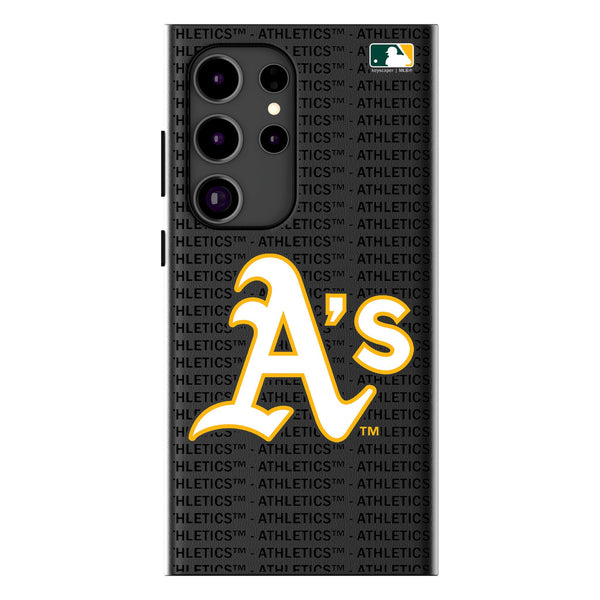 Oakland Athletics Text Backdrop Galaxy MagSafe Compatible Phone Case for Samsung Galaxy