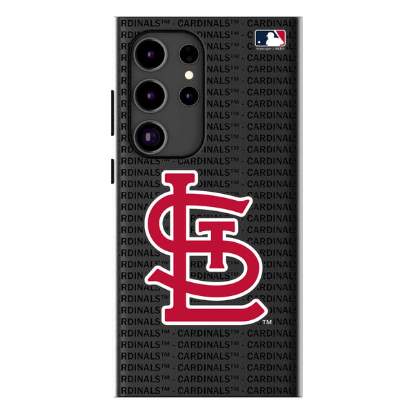 St Louis Cardinals Text Backdrop Galaxy MagSafe Compatible Phone Case