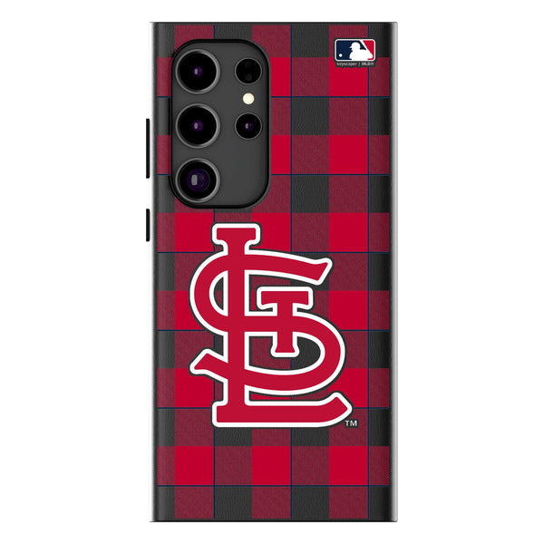 St Louis Cardinals Plaid Galaxy MagSafe Compatible Phone Case