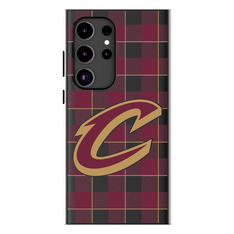 Cleveland Cavaliers Plaid Galaxy MagSafe Compatible Phone Case for Samsung Galaxy