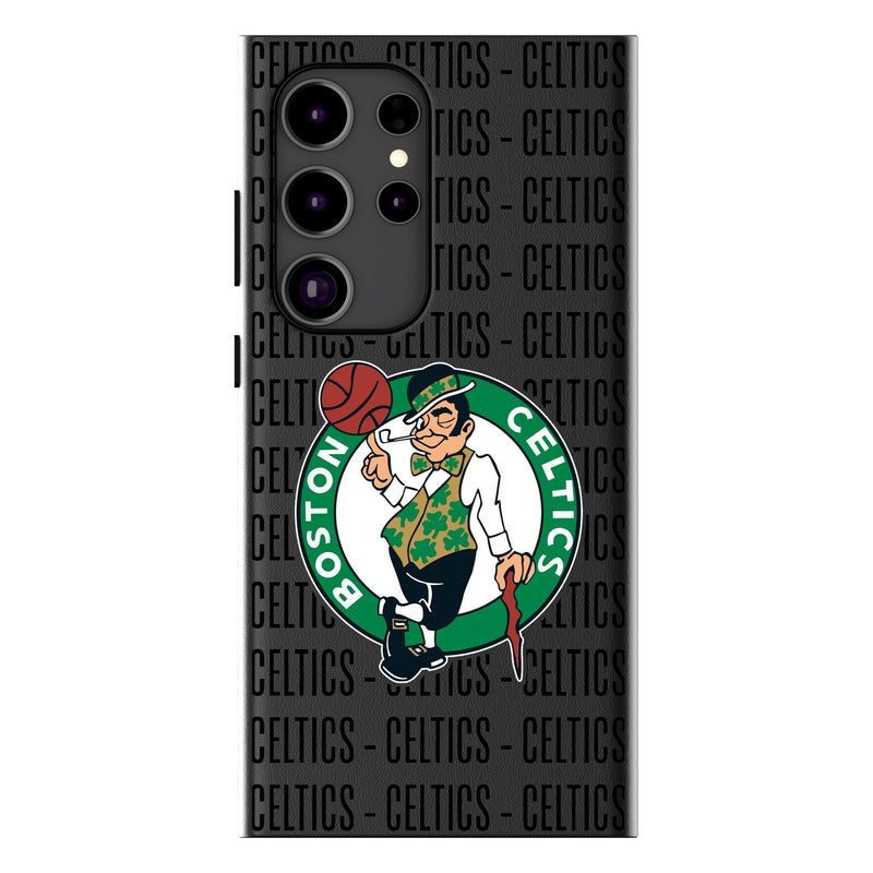 Boston Celtics Text Backdrop Galaxy MagSafe Compatible Phone Case