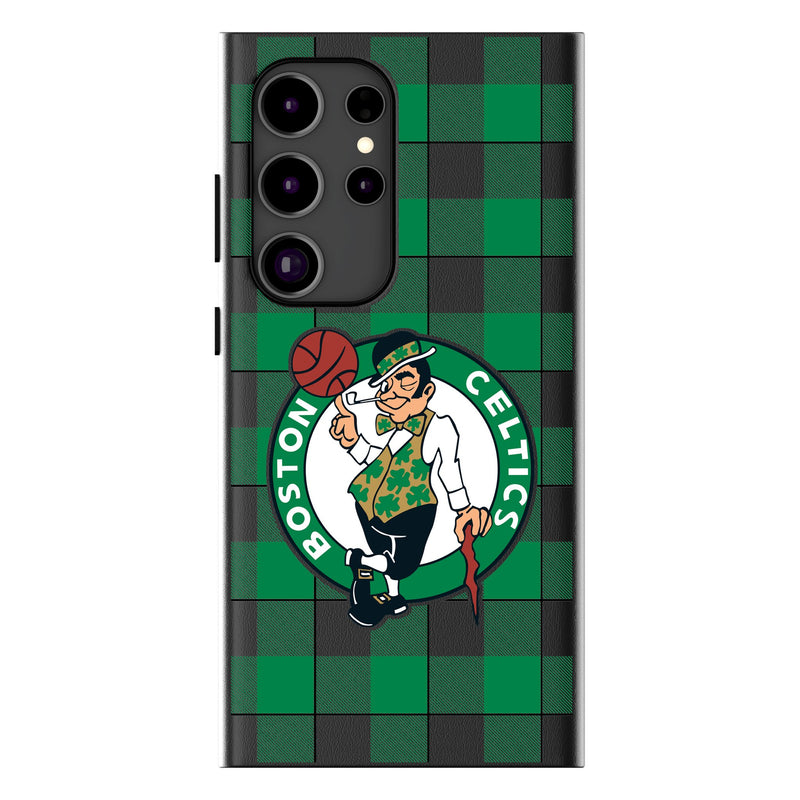 Boston Celtics Plaid Galaxy MagSafe Compatible Phone Case