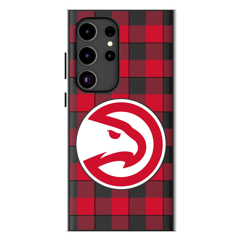 Atlanta Hawks Plaid Galaxy MagSafe Compatible Phone Case