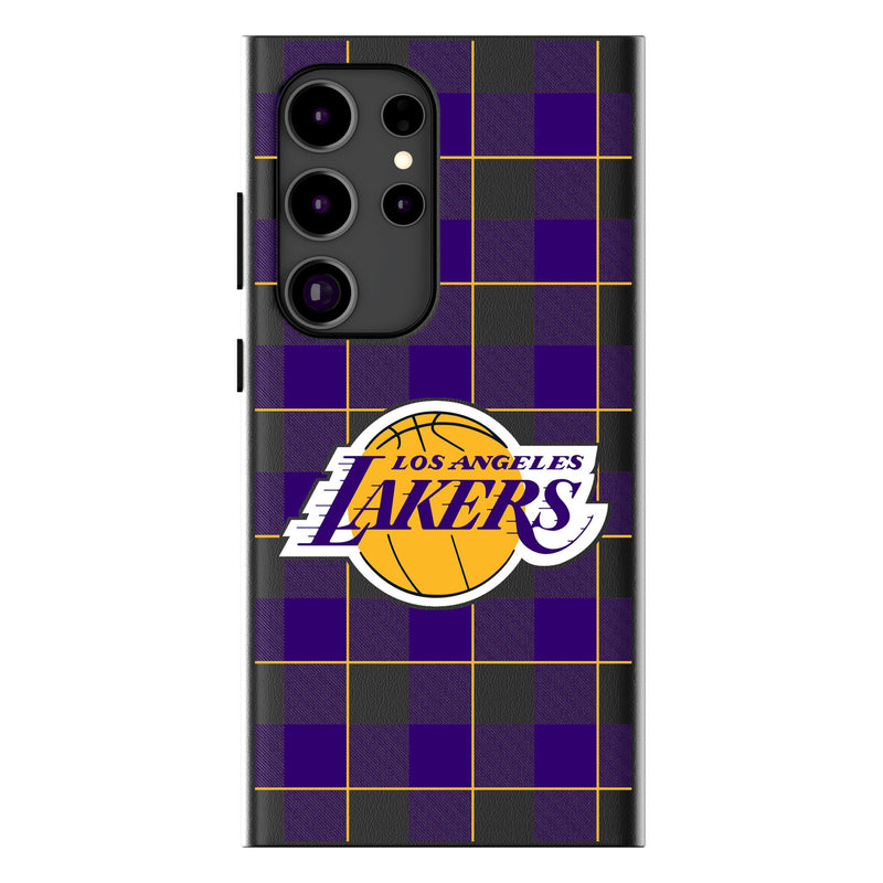 Los Angeles Lakers Plaid Galaxy MagSafe Compatible Phone Case