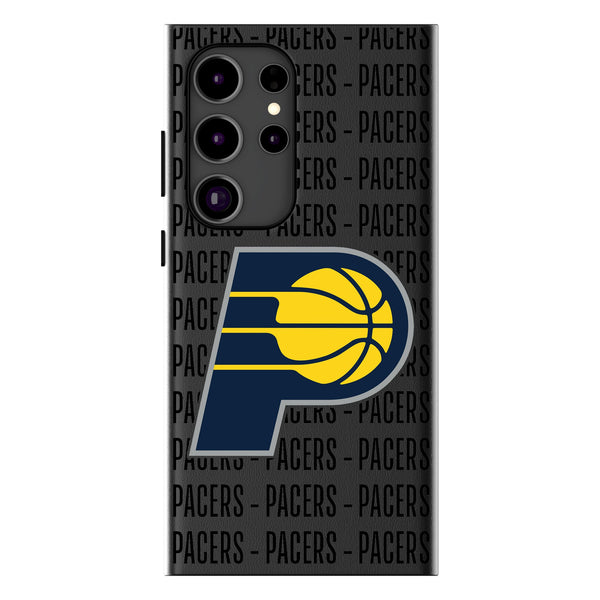 Indiana Pacers Text Backdrop Galaxy MagSafe Compatible Phone Case for Samsung Galaxy