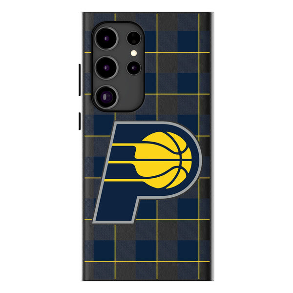 Indiana Pacers Plaid Galaxy MagSafe Compatible Phone Case for Samsung Galaxy