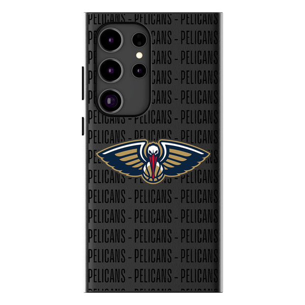 New Orleans Pelicans Text Backdrop Galaxy MagSafe Compatible Phone Case