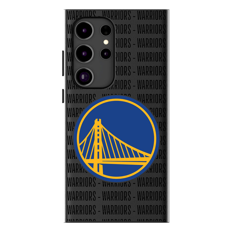 Golden State Warriors Text Backdrop Galaxy MagSafe Compatible Phone Case