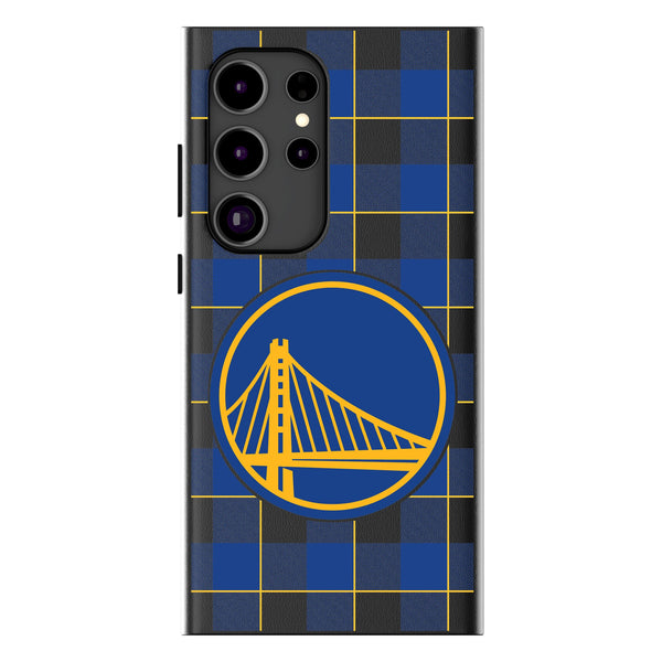 Golden State Warriors Plaid Galaxy MagSafe Compatible Phone Case