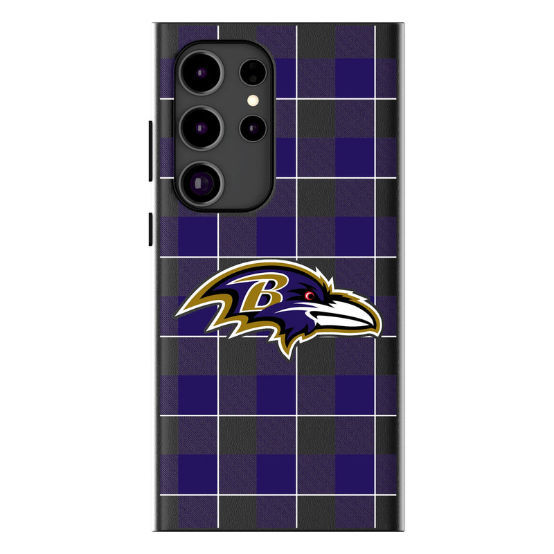 Baltimore Ravens Plaid Galaxy MagSafe Compatible Phone Case