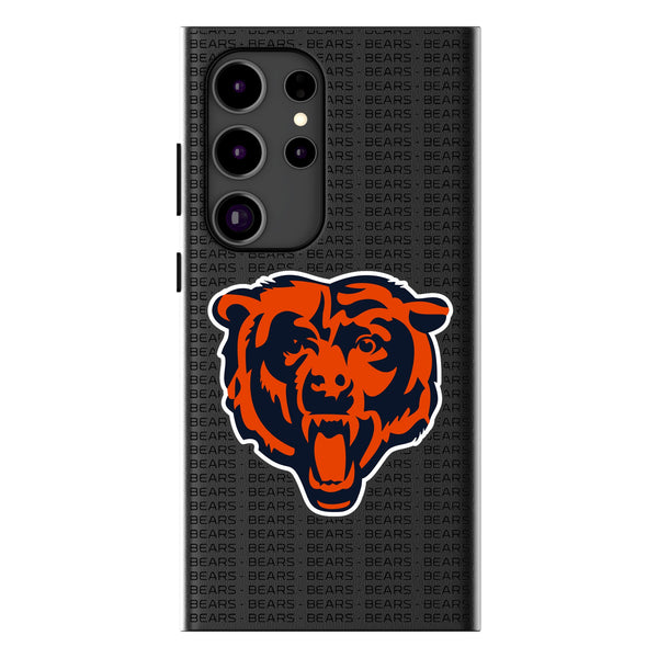 Chicago Bears Text Backdrop Galaxy MagSafe Compatible Phone Case