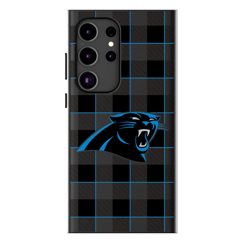 Carolina Panthers Plaid Galaxy MagSafe Compatible Phone Case